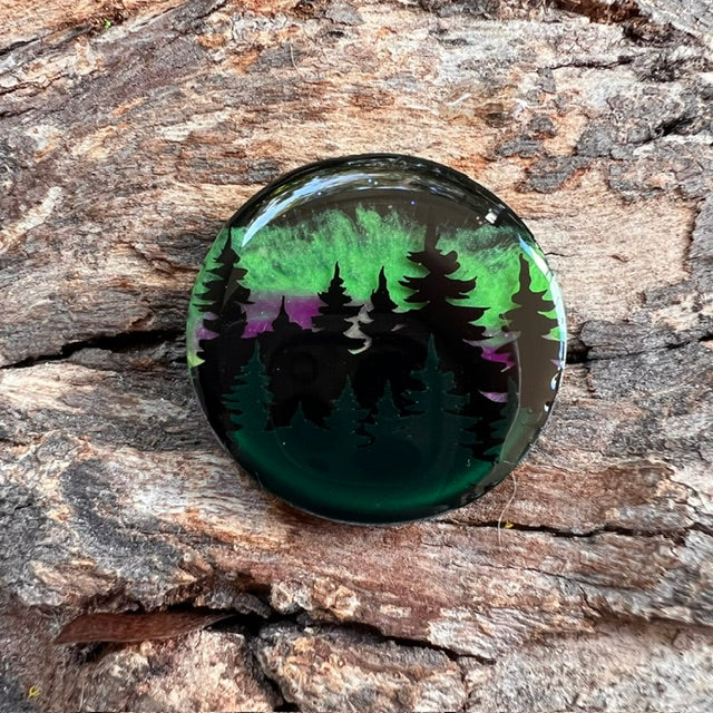 Magical Forest aurora tag - circle medium