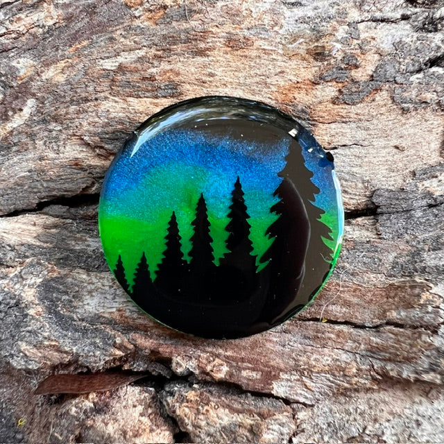 Magical Forest aurora tag - circle medium