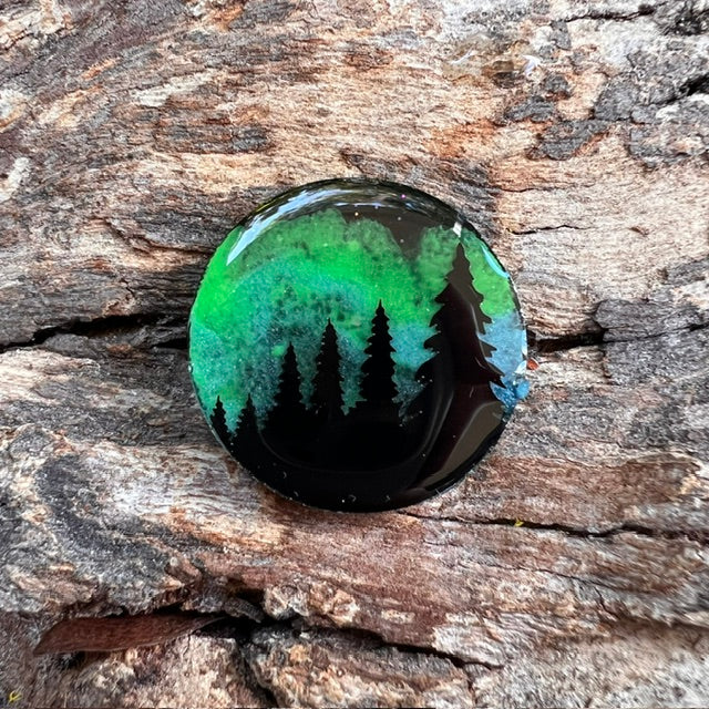 Magical Forest aurora tag - circle small