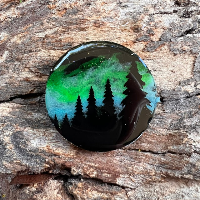 Magical Forest aurora tag - circle medium