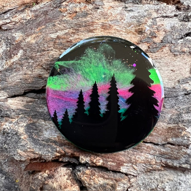 Magical Forest aurora tag - circle large