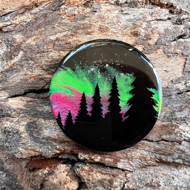 Magical Forest aurora tag - circle large