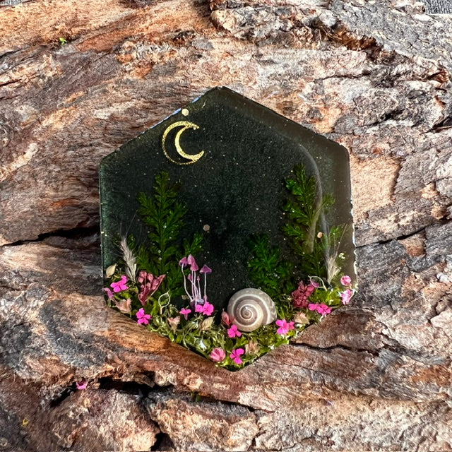 Magical Forest tag - hexagon large