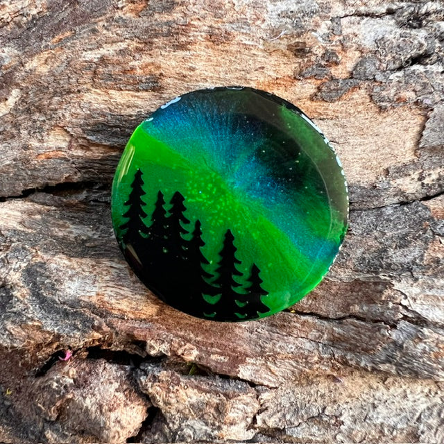 Magical Forest aurora tag - circle medium