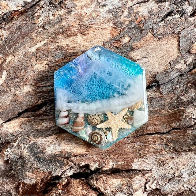 Beach tag - hexagon small