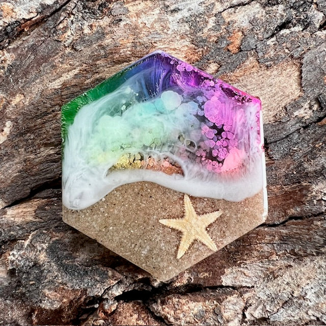Beach tag - hexagon large