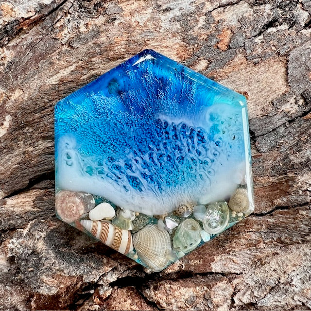 Beach tag - hexagon large