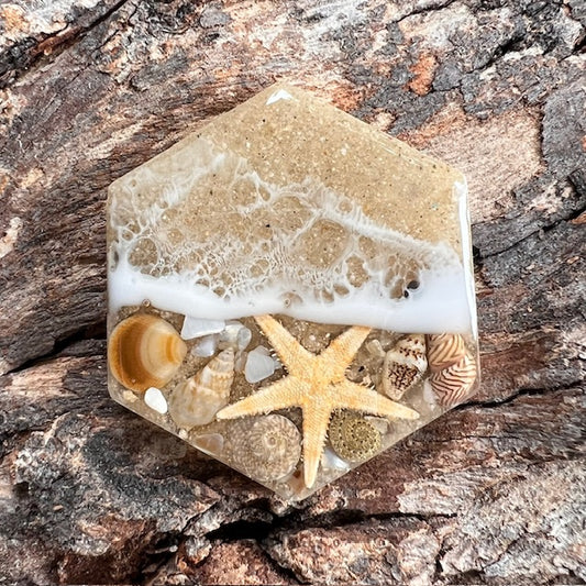 Beach tag - hexagon large