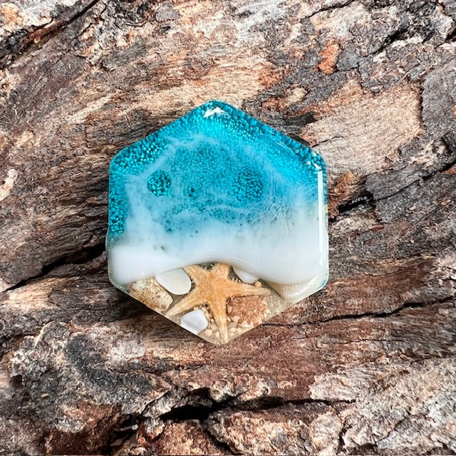 Beach tag - hexagon small
