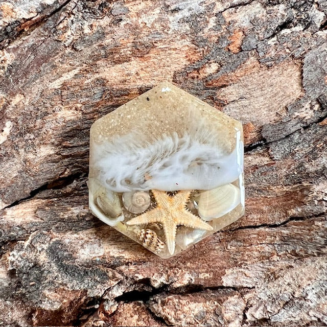 Beach tag - hexagon small