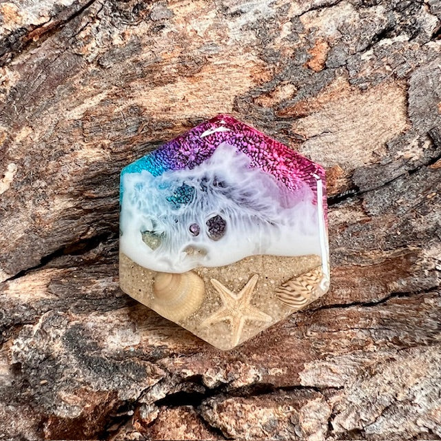 Beach tag - hexagon small