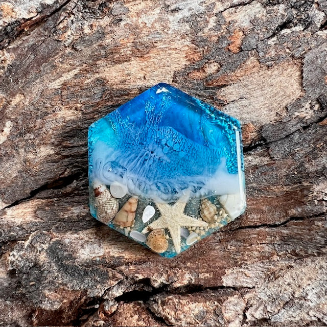 Beach tag - hexagon small