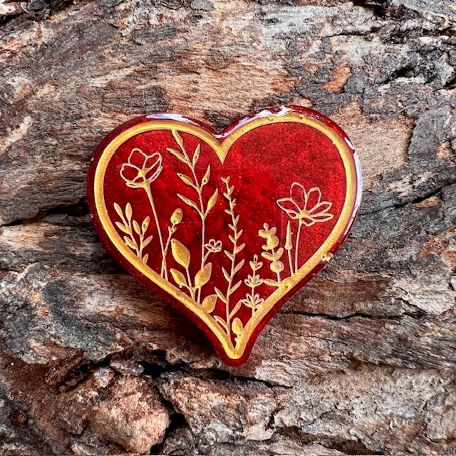 Flower heart tag