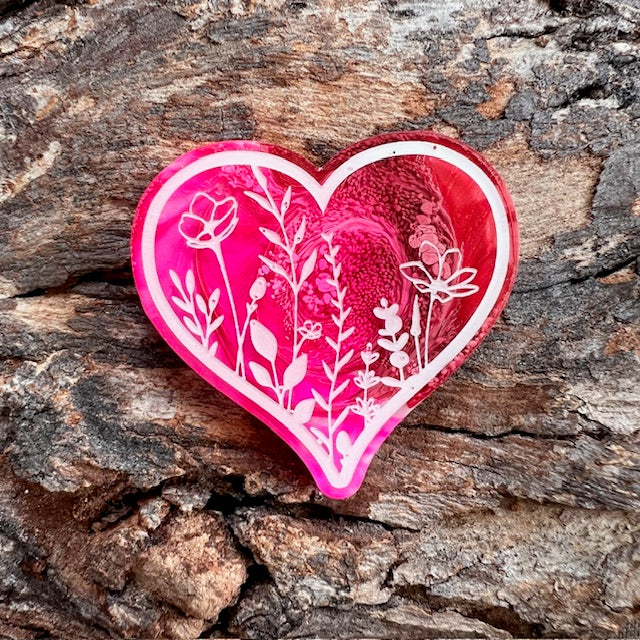 Flower heart tag
