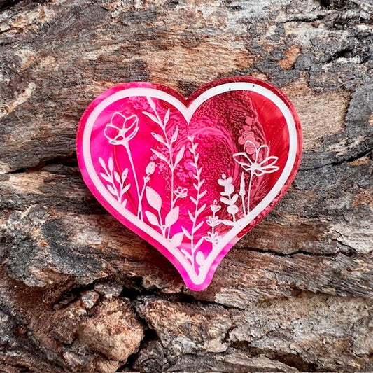 Flower heart tag