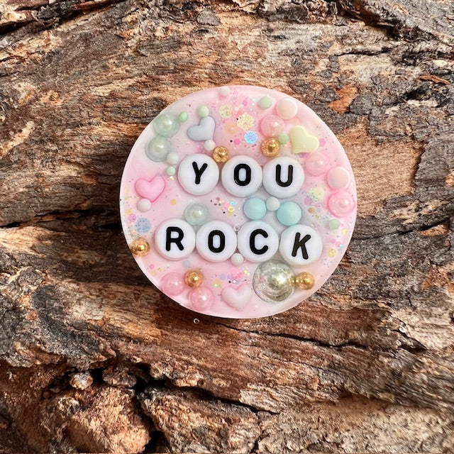 Love tag - circle medium 'you rock'