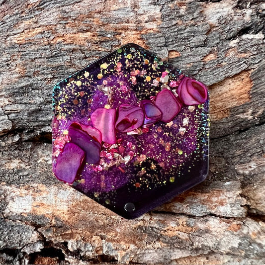 Hexagon tag small - Galactic Opal