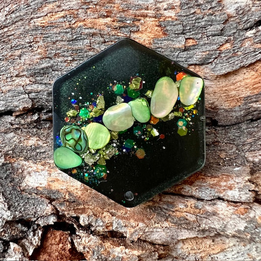 Hexagon tag small - Galactic Opal