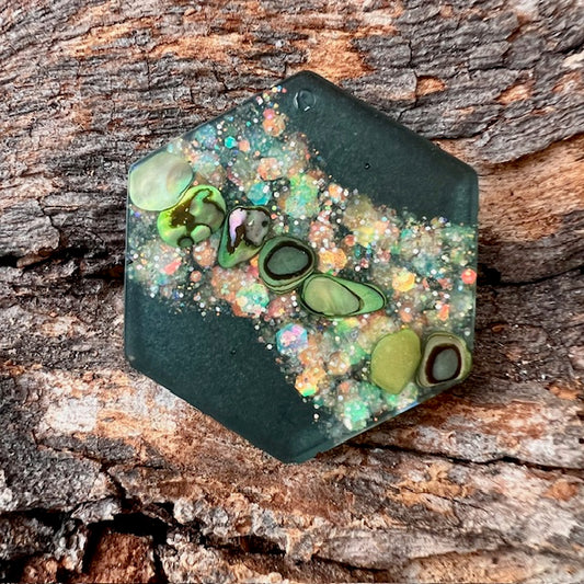 Hexagon tag small - Galactic Opal