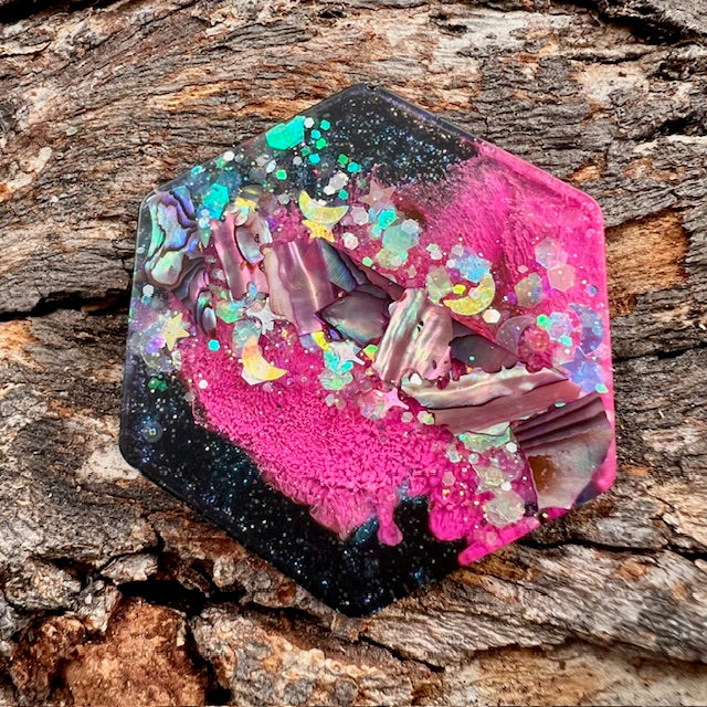 Hexagon tag large - Nebula Bloom
