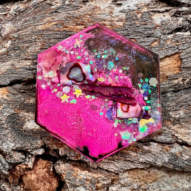 Hexagon tag large - Nebula Bloom
