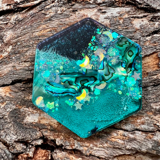 Hexagon tag large - Nebula Bloom